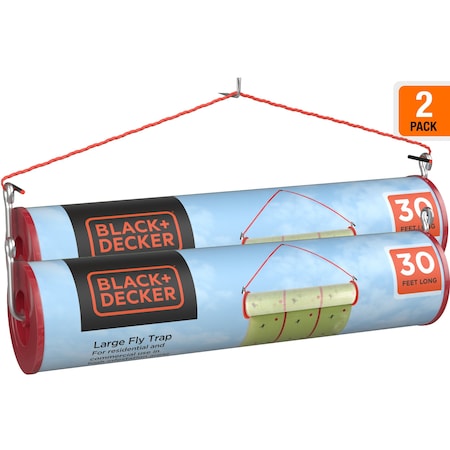 Black & Decker Hanging Fly Trap Paper Roll  Sticky Glue Paper, 30 Foot Roll 2pk-BDXPC806